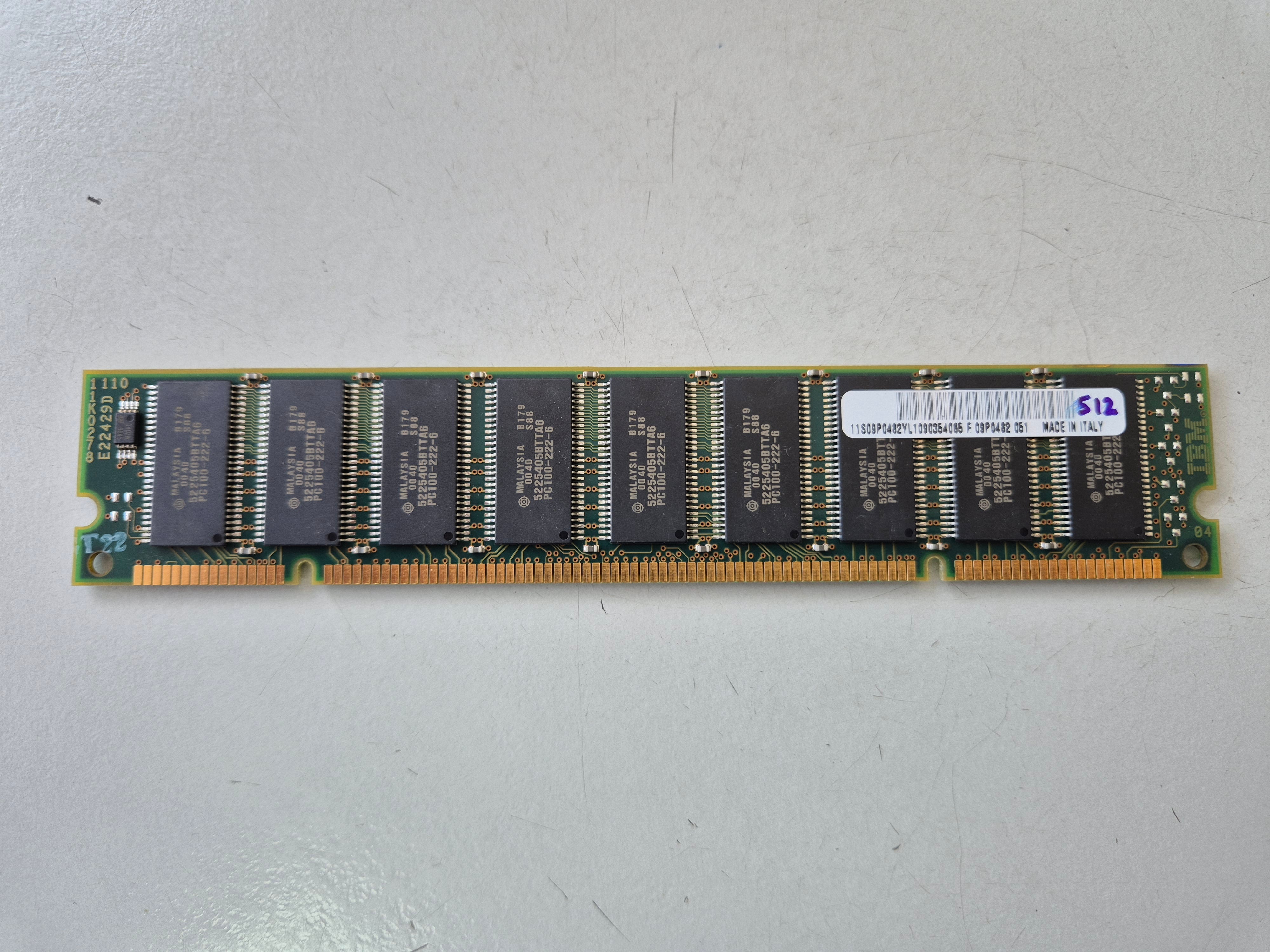 IBM 512MB 100MHz PC100 ECC CL2 200-Pin DIMM Memory Module ( 09P0482 ) REF