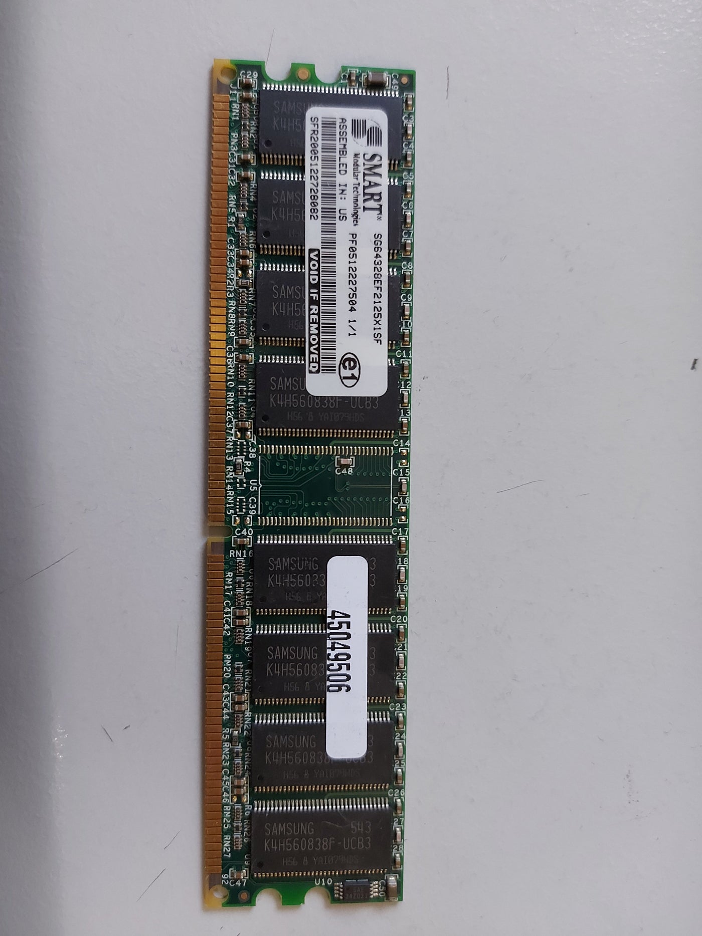 Smart 256MB 184Pin PC2700 DDR SDRAM DIMM Memory Module SG64328EF2125X1SF