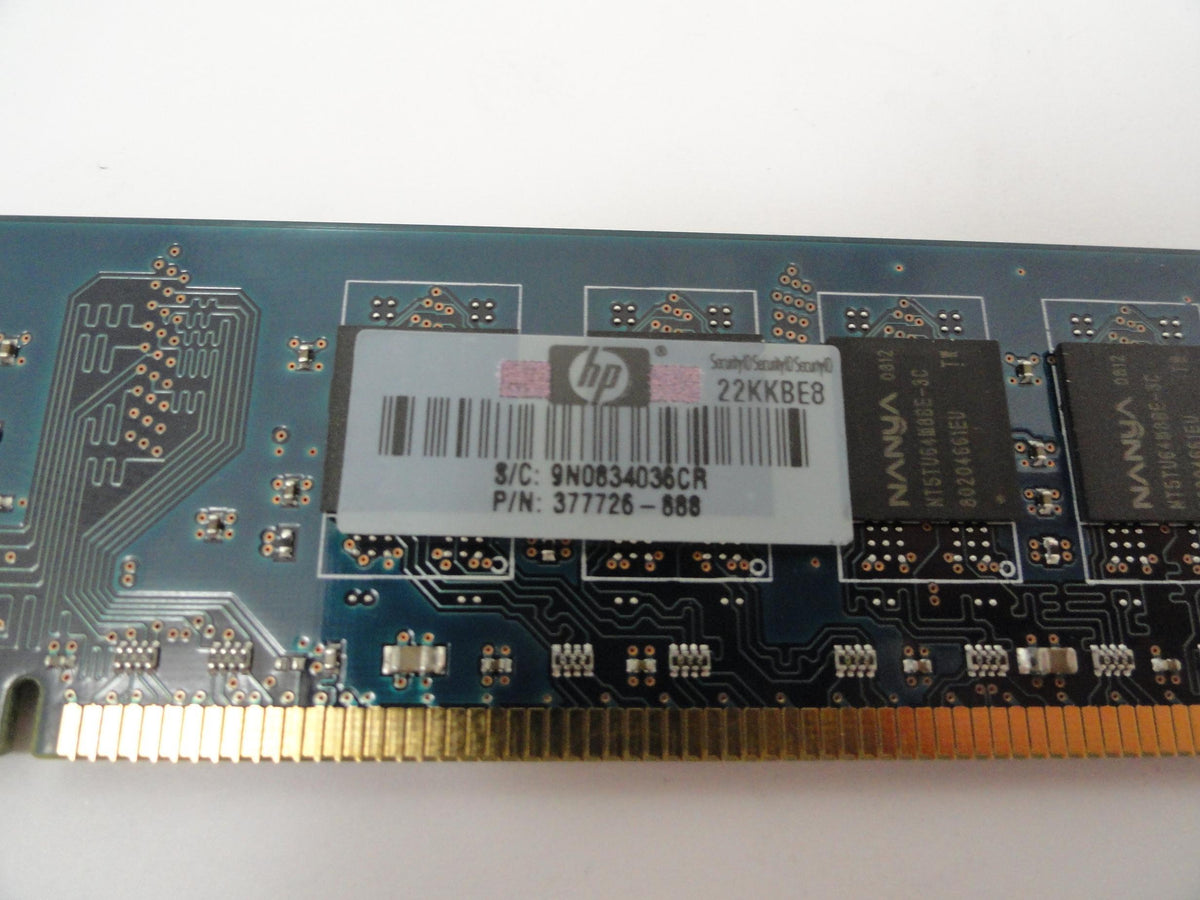 Nanya HP 1Gb PC2-5300 DDR2-667MHz DIMM RAM Module ( NT1GT64U8HB0BY-3C 377726-888 ) REF