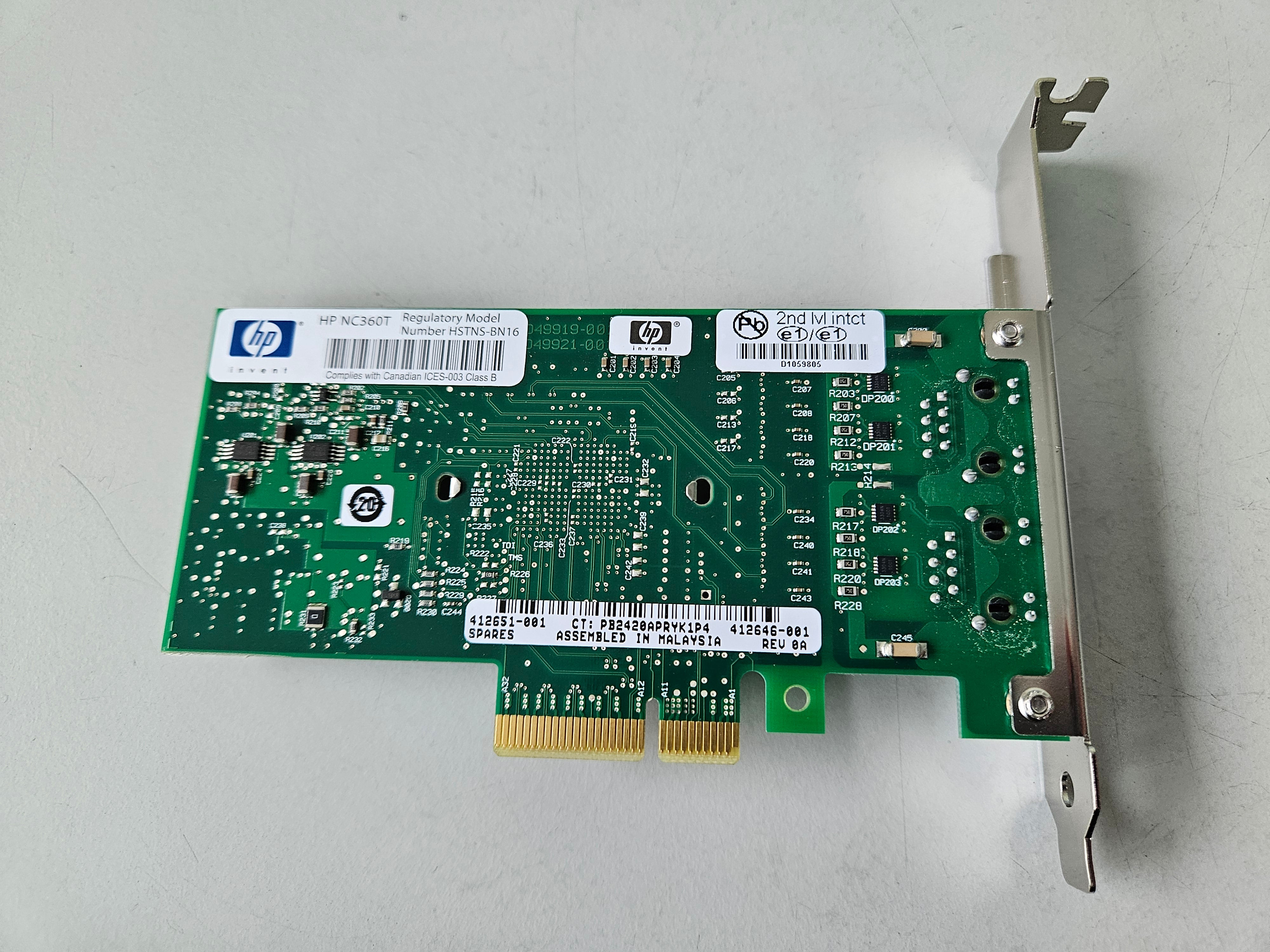 HP NC360T Dual Port Gigabit Ethernet Card ( HSTNS-BN16 412651-001 412646-001 ) REF