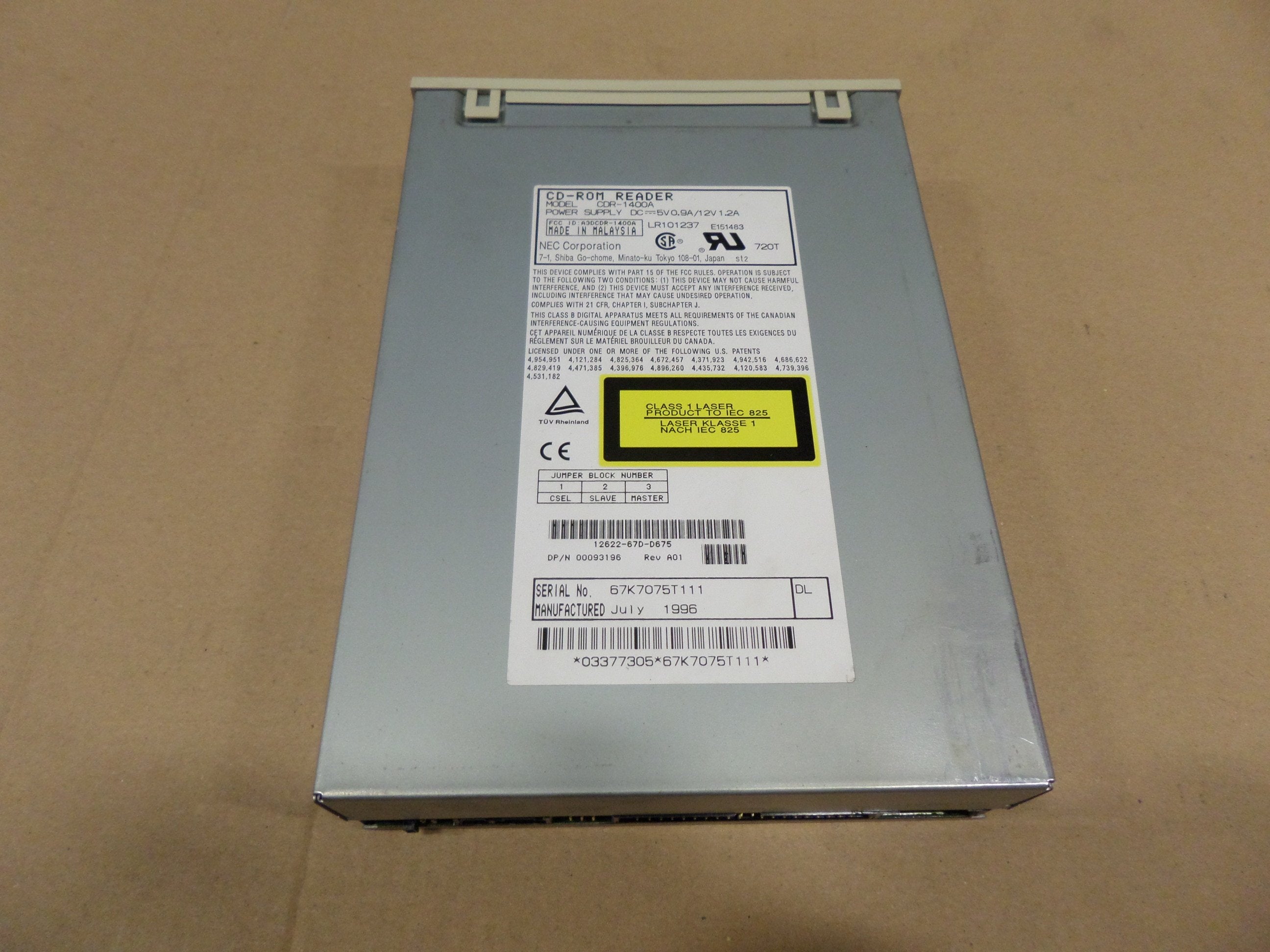 NEC CDR 1400A 8X IDE CD ROM Drive CDR 1400A CDR 1400A    NEC USED