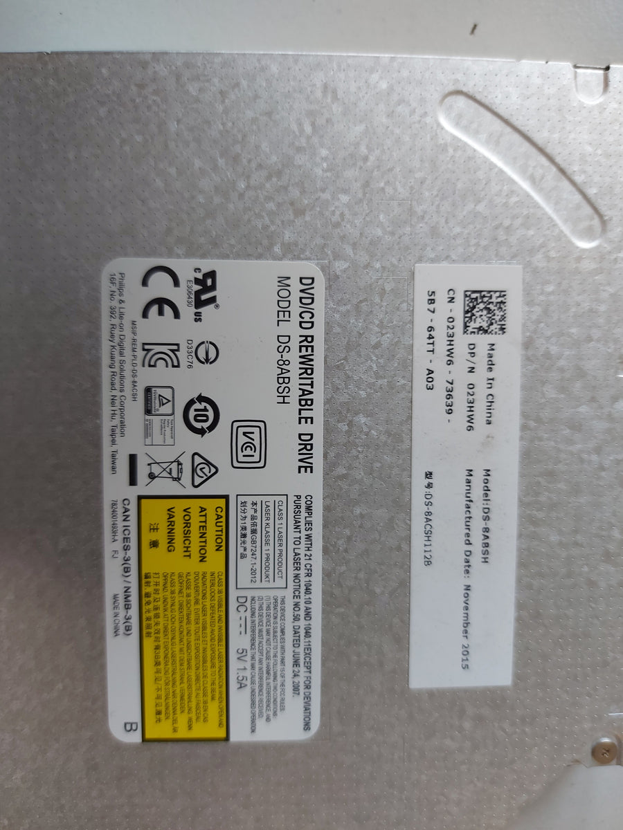 DELL DS-8ABSH Slimline CD/DVD-RW Optical Drive with Caddy (023HW6)