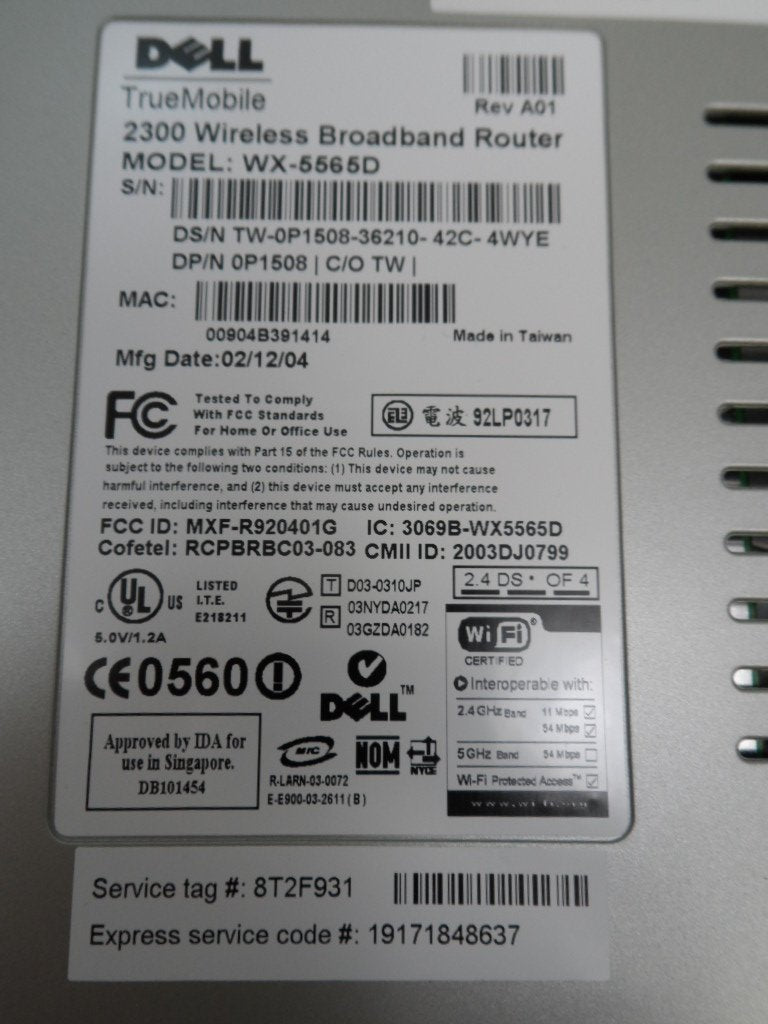 Dell TrueMobile 2300 Wireless Broadband Router