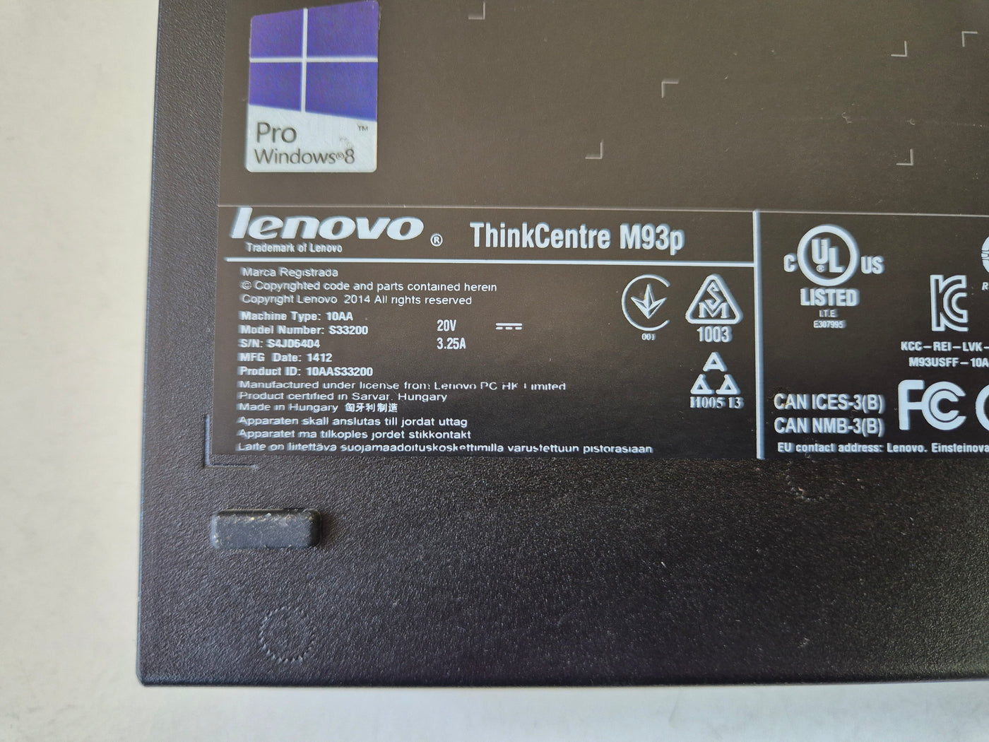 Lenovo Thinkcentre M93P Tiny Desktop PC NO PSU ( M93P S33200 10AA ) USED