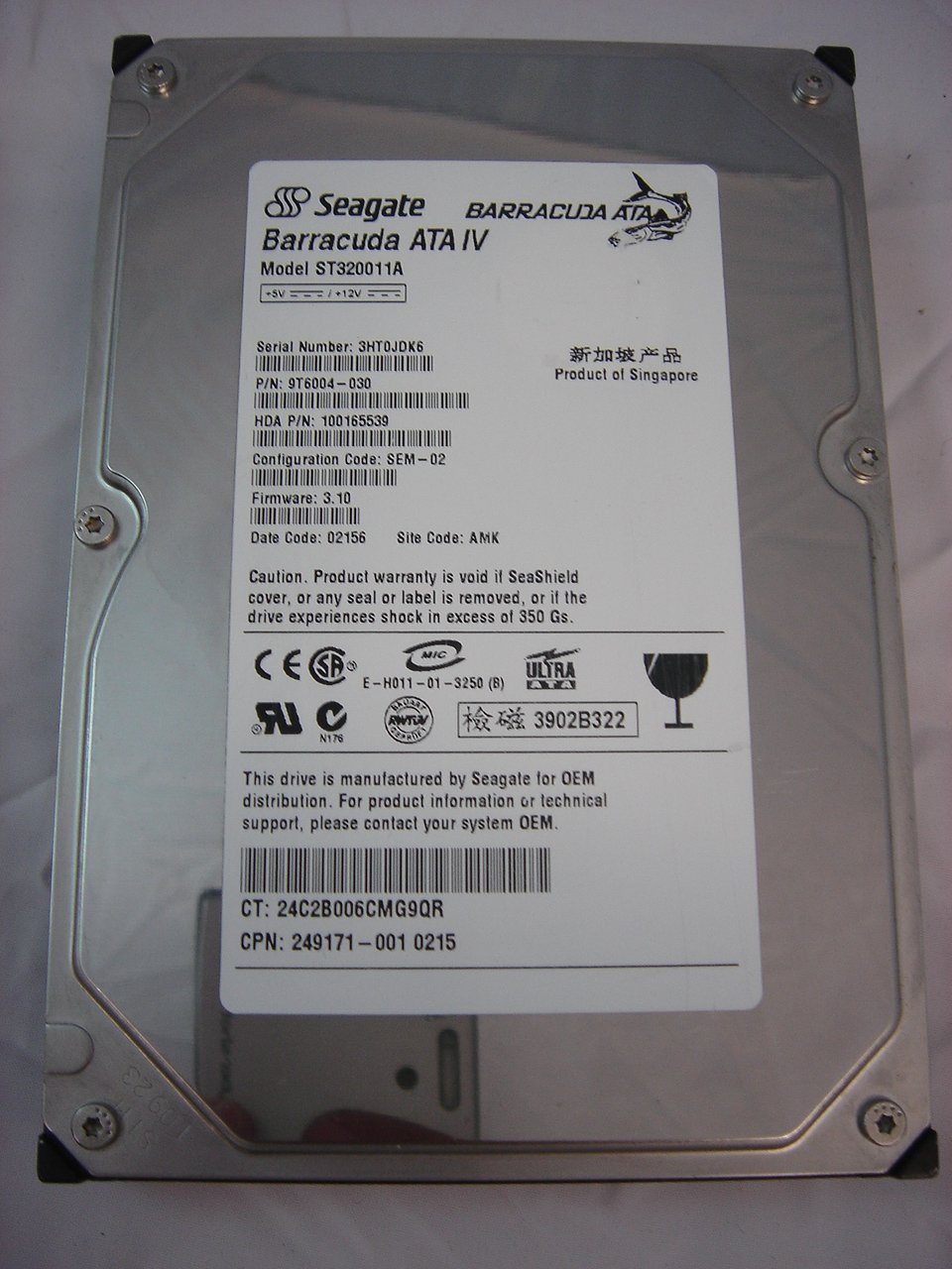 9T6004-030 - Seagate Compaq 20GB IDE 7200rpm 3.5in Barracuda ATA IV HDD - Refurbished