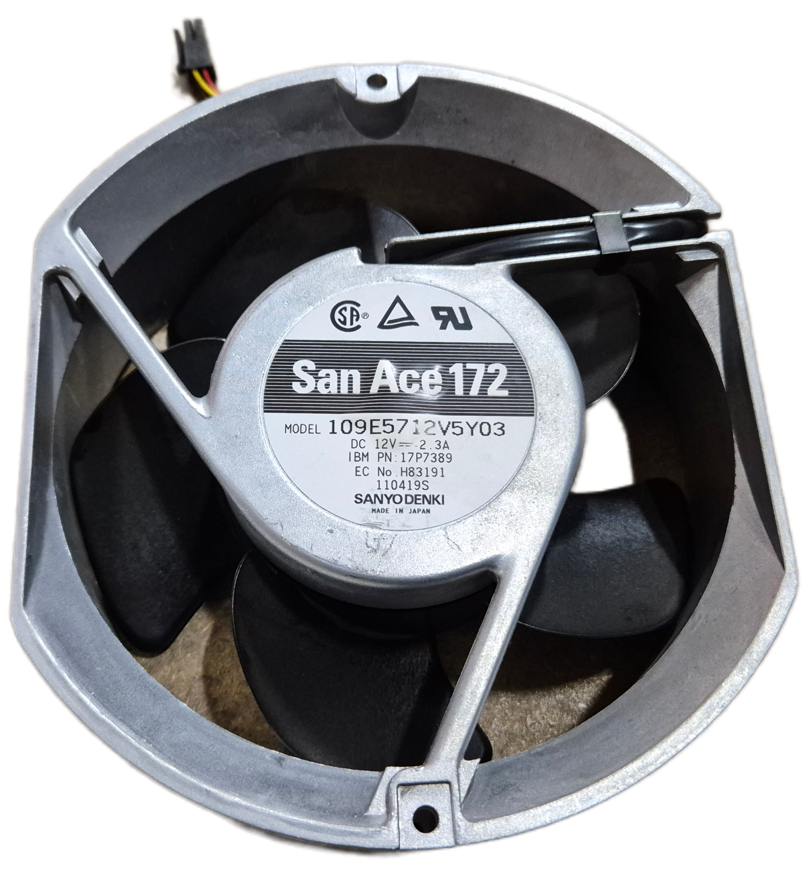 Sanyo Denki IBM San Ace 172 12V Cooling Fan ( 109E5712V5Y03 17P7389 ) USED