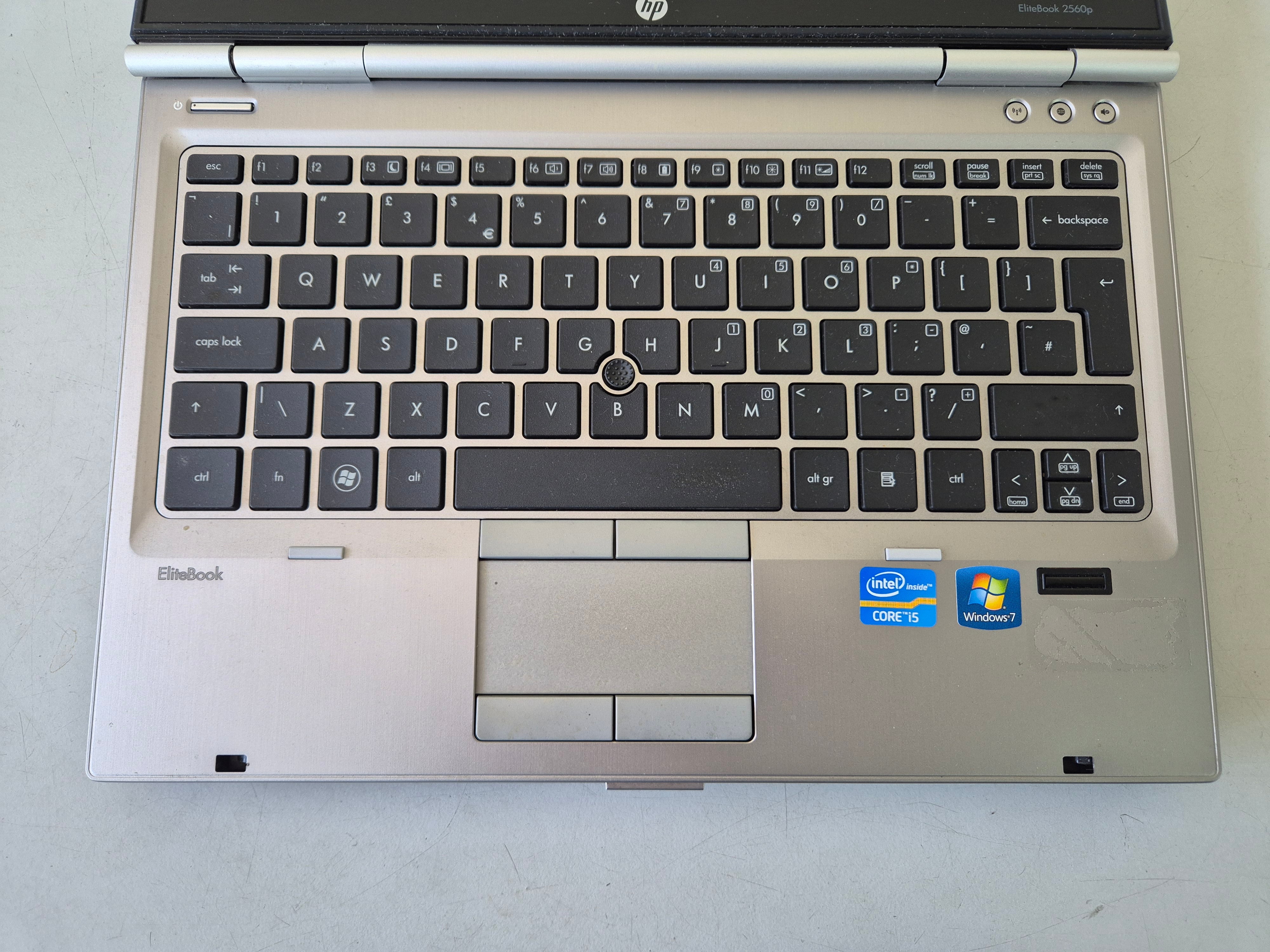 HP EliteBook 2560p 320GB HDD 4GB RAM i5-2450M 2.5GHz DVD Win7Pro 12.5" BATTERY UNKNOWN USED