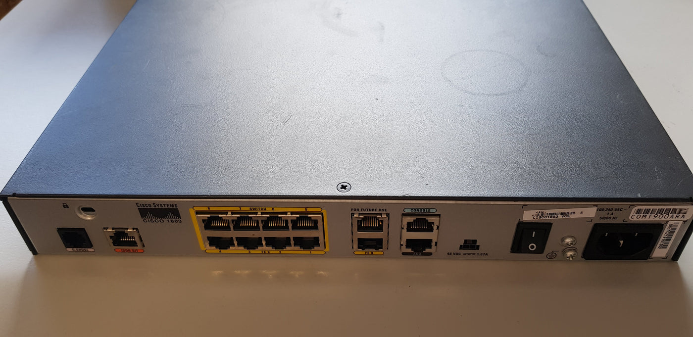 Cisco 1803 Integrated Services Router with 8 port switch (CISCO1803/K9) (341-0135-03)