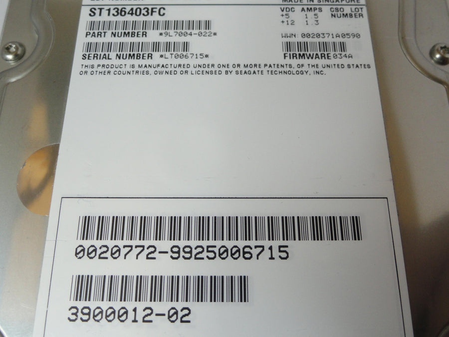 PR23005_9L7004-022_Seagate SUN 36Gb Fibre Channel 10Krpm 3.5in HDD - Image2