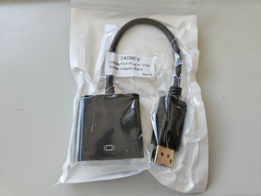 Videk DisplayPort Plug to VGA Socket Adapter - Black ( 2409EV ) NEW