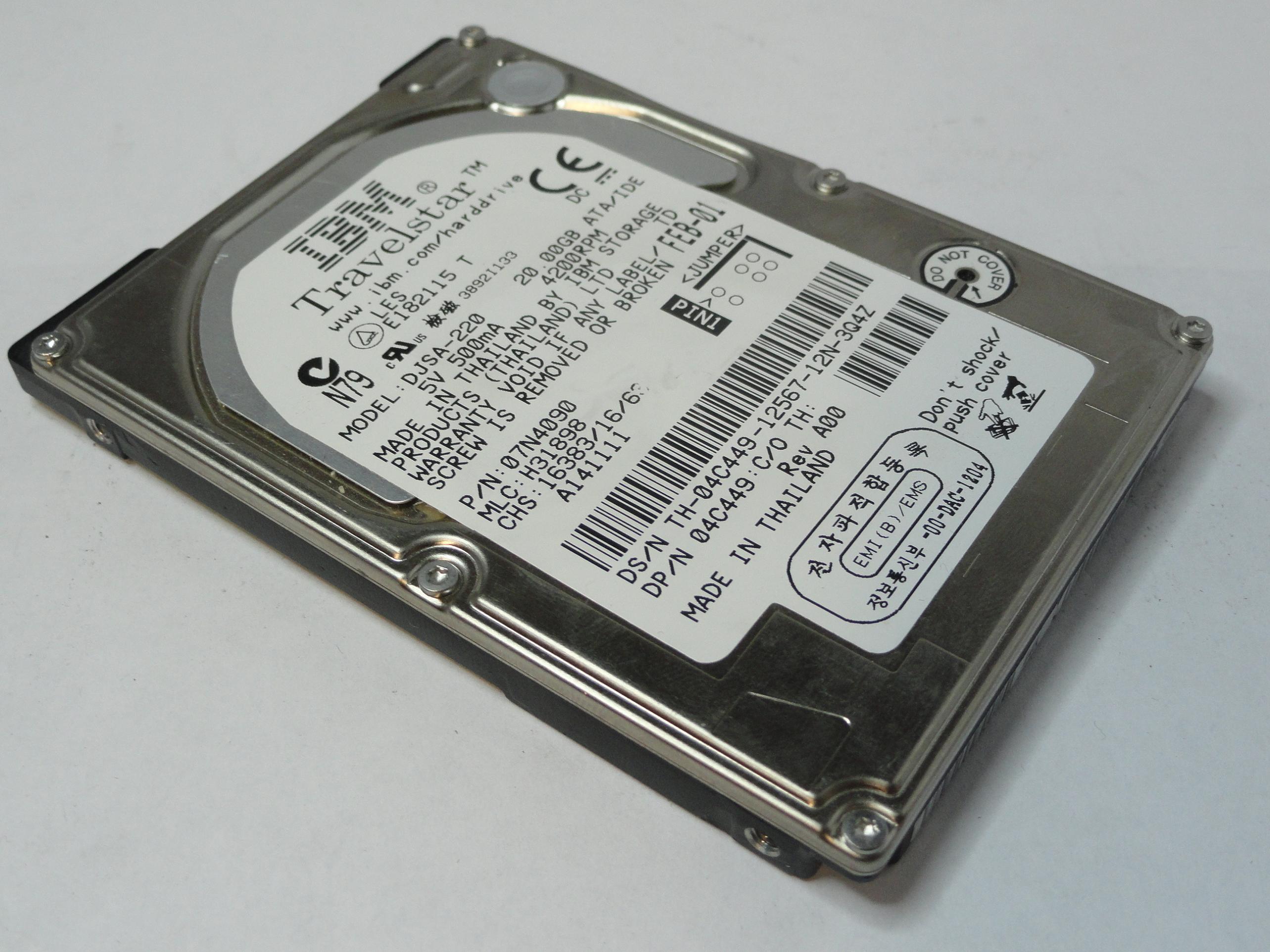 PR20150_DJSA-220_IBM Dell 20Gb IDE 4200rpm 2.5in HDD - Image3