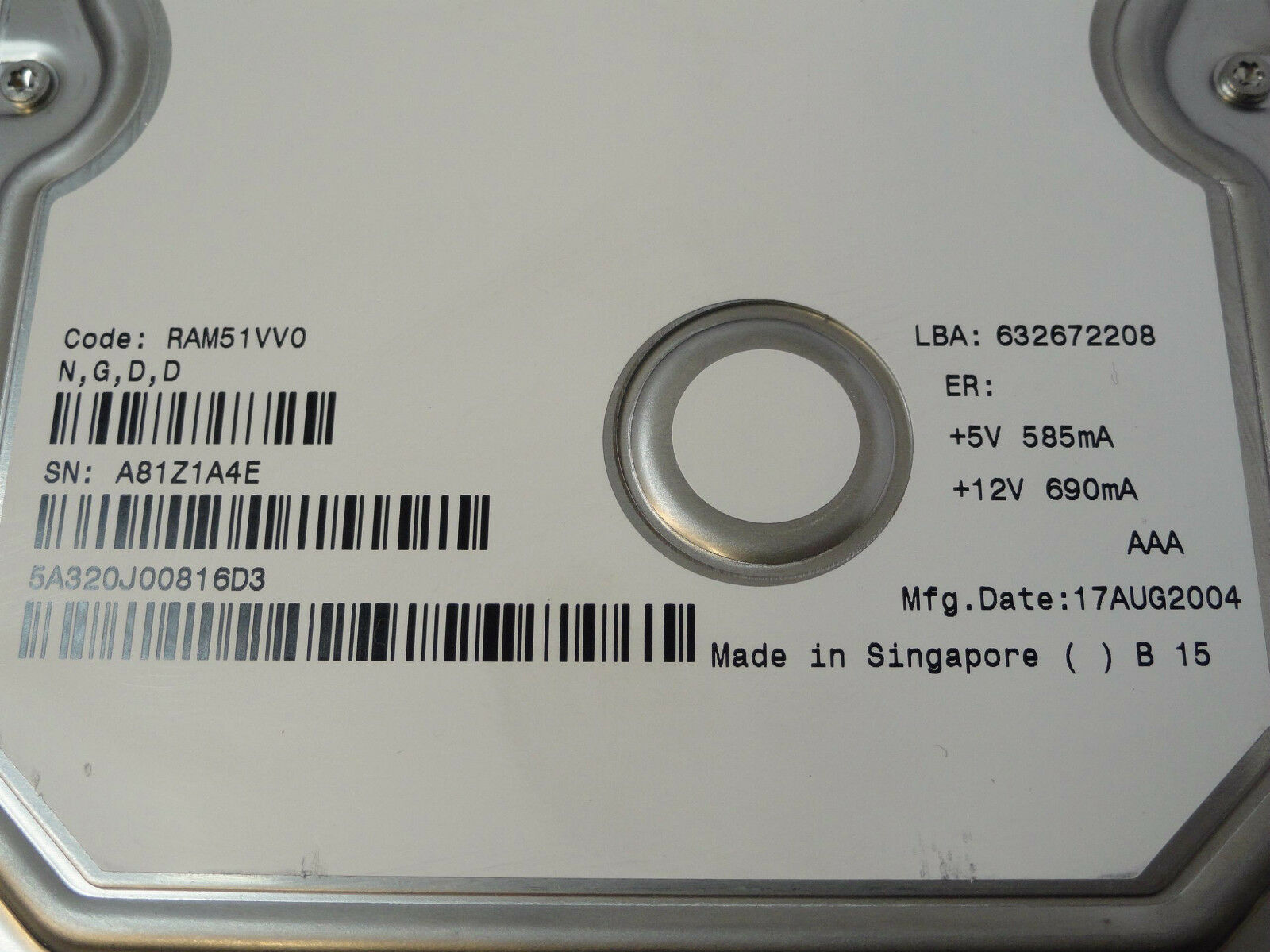 Maxtor 320GB IDE 5400rpm 3.5in HDD ( 5A320J0 ) REF