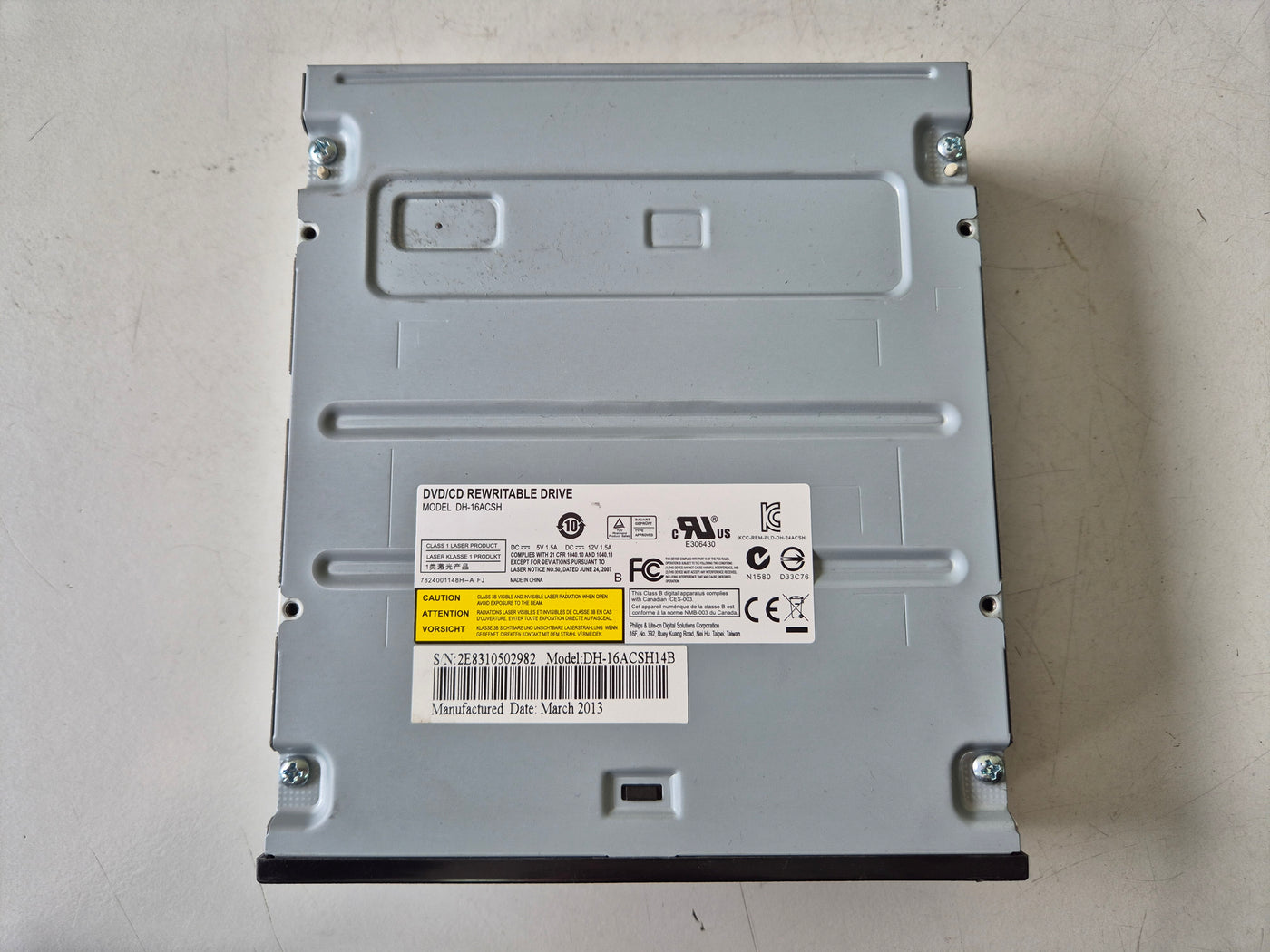 Philips DH-16ACSH 16x SATA DVD-RW CD-RW Drive ( DH-16ACSH14B ) USED