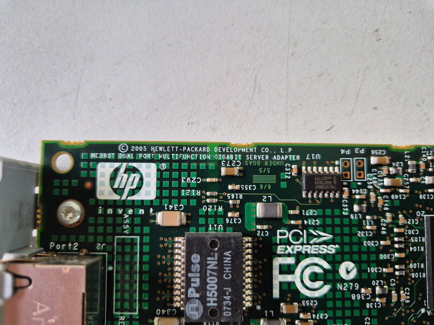 HP NC380T PCI Express Dual Port Ethernet NIC ( 374443-001 012392-002 012393-001 ) USED