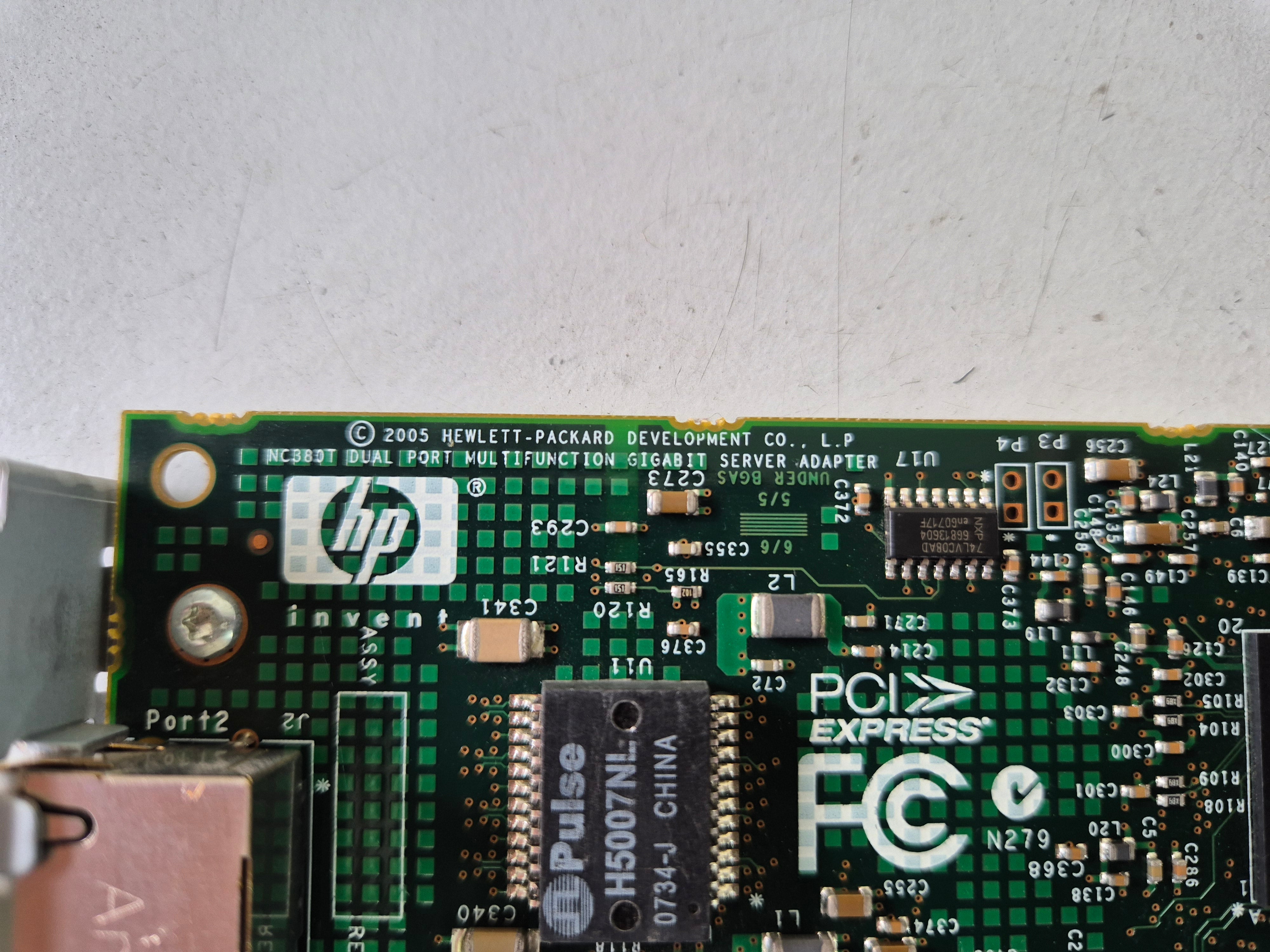 HP NC380T PCI Express Dual Port Ethernet NIC ( 374443-001 012392-002 012393-001 ) USED