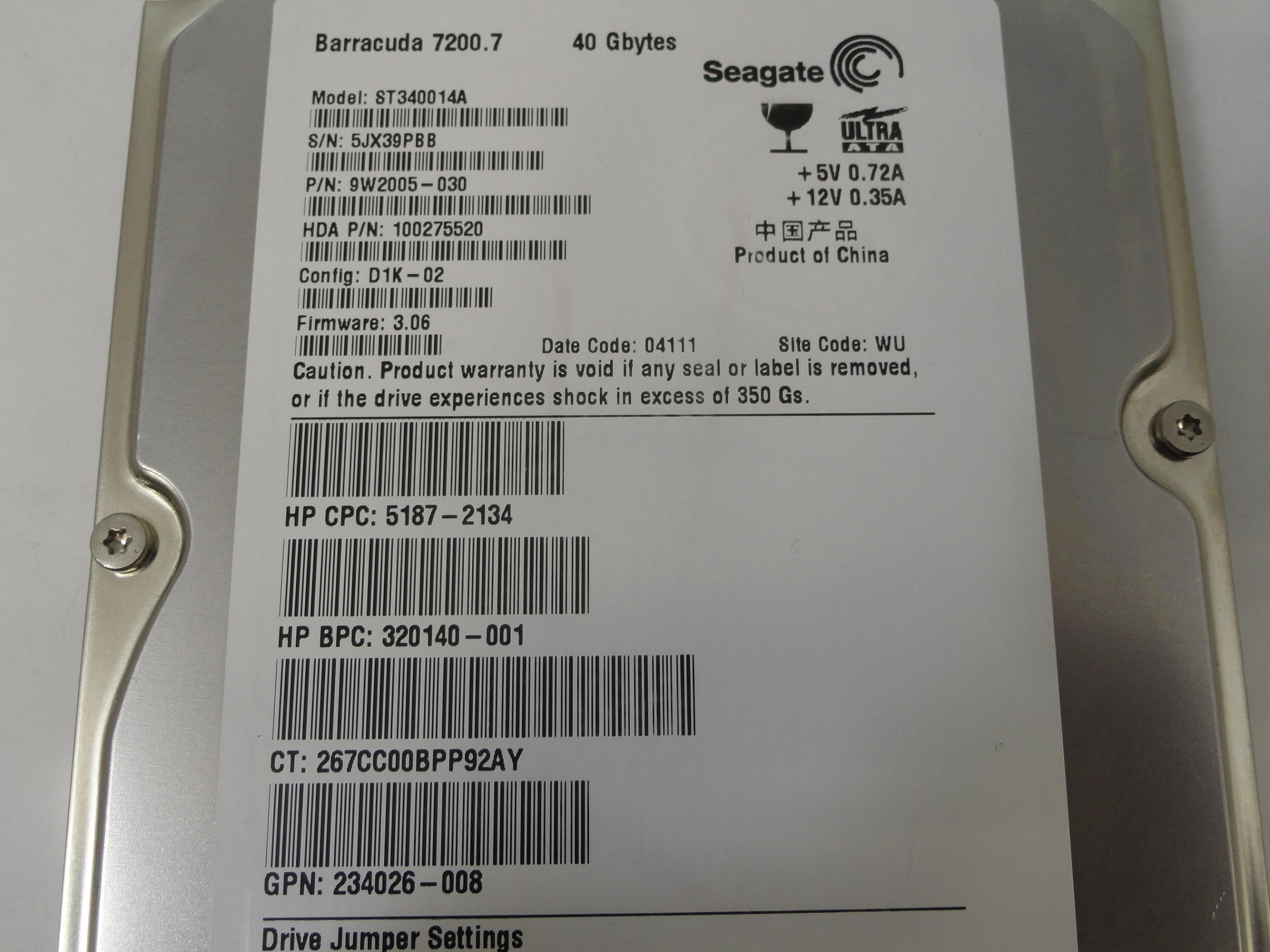 PR15436_9W2005-030_Seagate HP 40Gb IDE 3.5" 7200.7Rpm HDD - Image3
