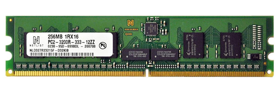 NetList 256MB PC2-3200 DDR2-400MHz ECC Registered CL3 240-Pin DIMM ( NLD327R23215F-D32KIB ) REF