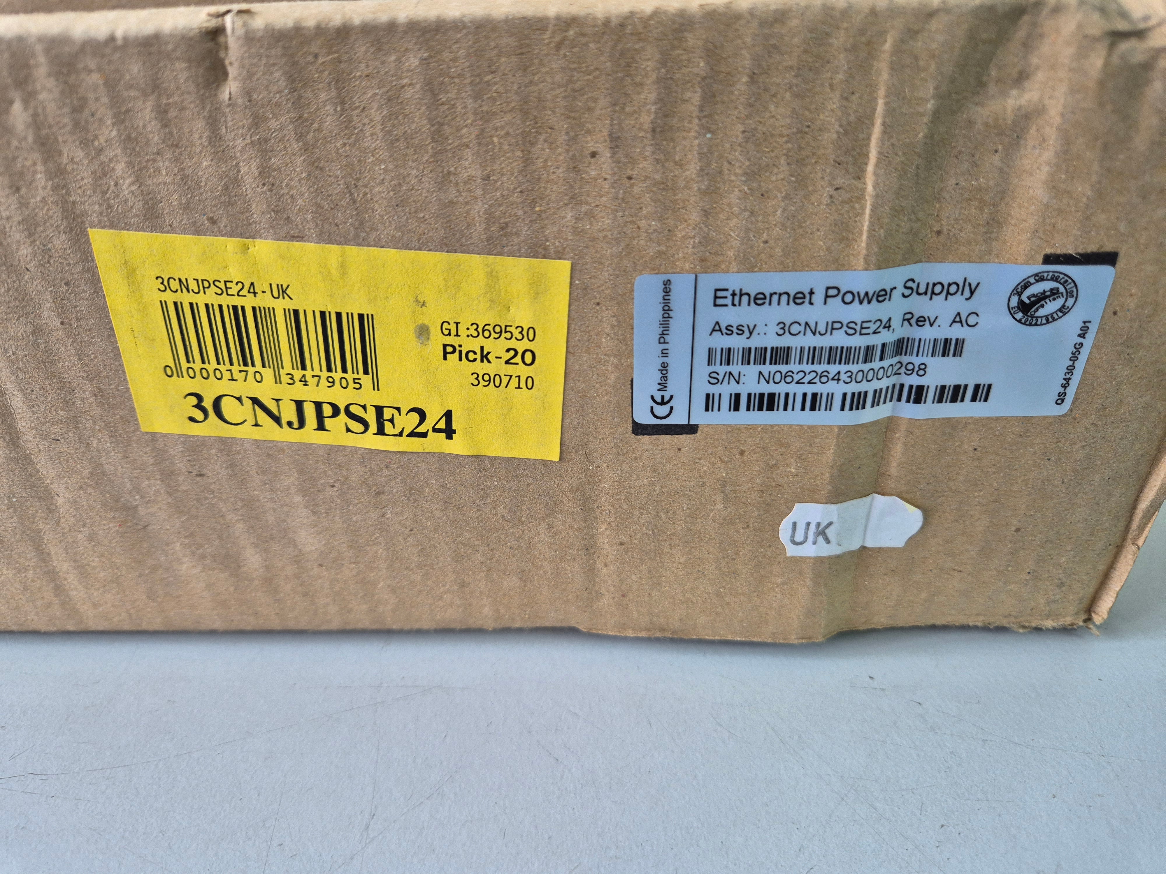 3Com PoE Multiport Midspan Solutions Ethernet Power Supply ( 3CNJPSE24 ) NOB