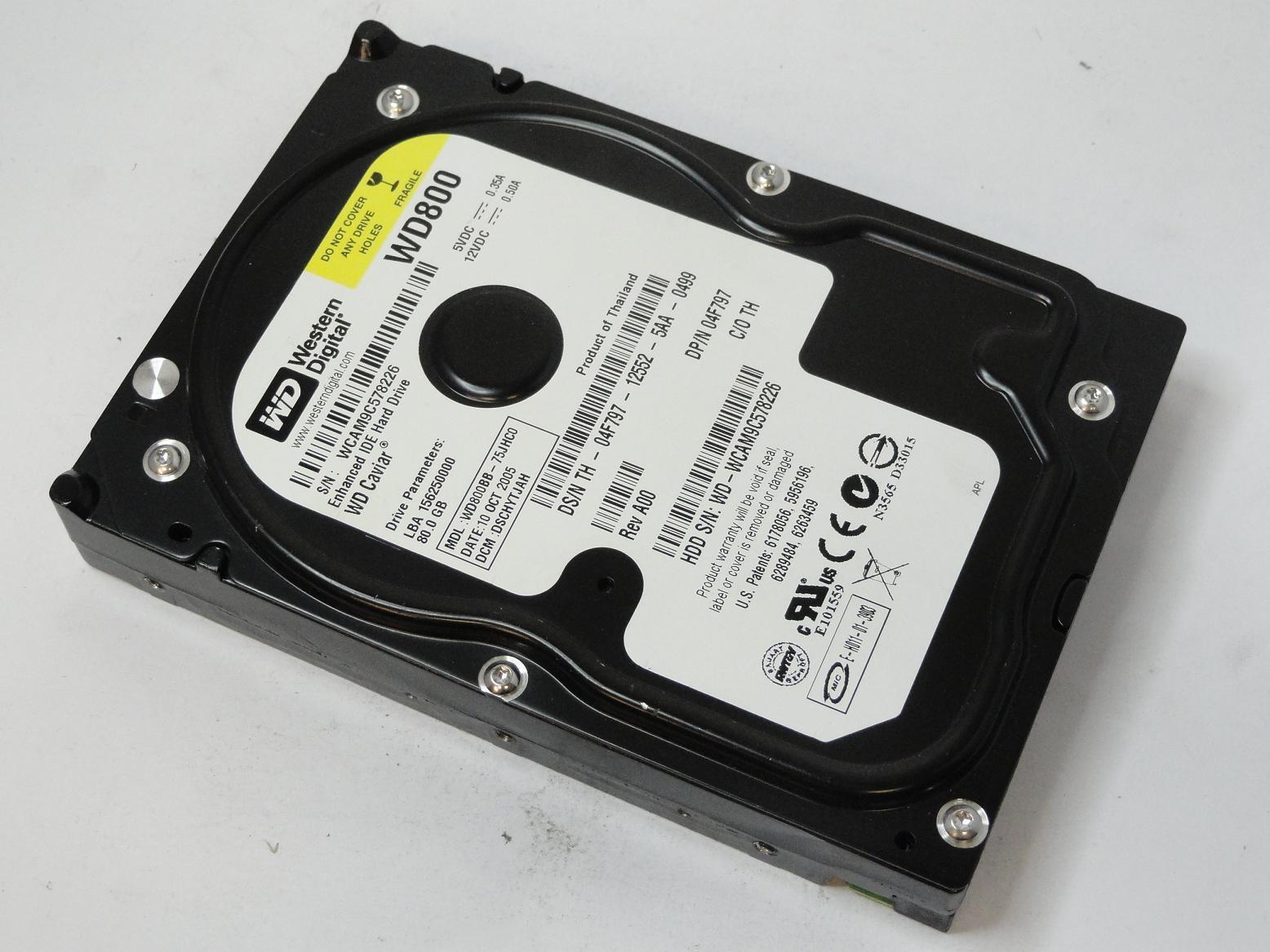 WD800BB-75JHC0 - Western Digital Dell 80Gb IDE 7200rpm 3.5" HDD - Refurbished