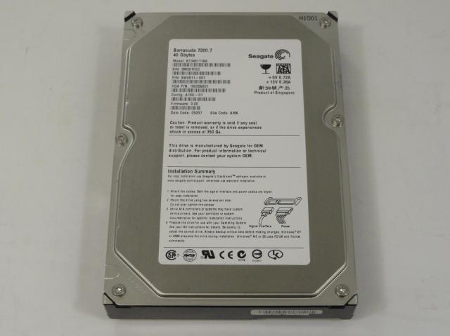 Seagate 40Gb SATA 7200rpm 3.5in HDD ( ST340111AS 9W2811-007 ) USED