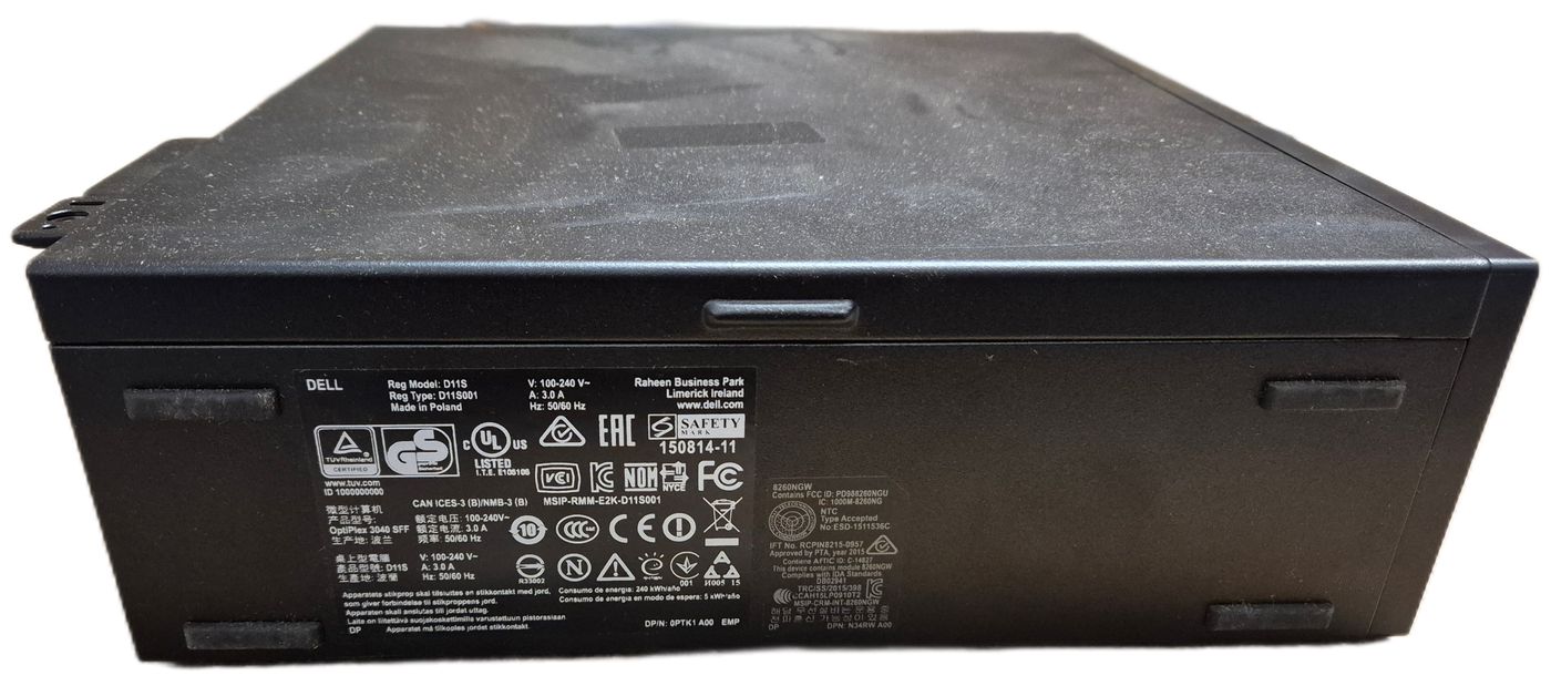 Dell Optiplex 3040 SFF 500GB HDD DVD 4GB RAM i3-6100 3.7GHz Win10 wifi present w/ antenna ( D11S001 ) USED Grade A boxed 