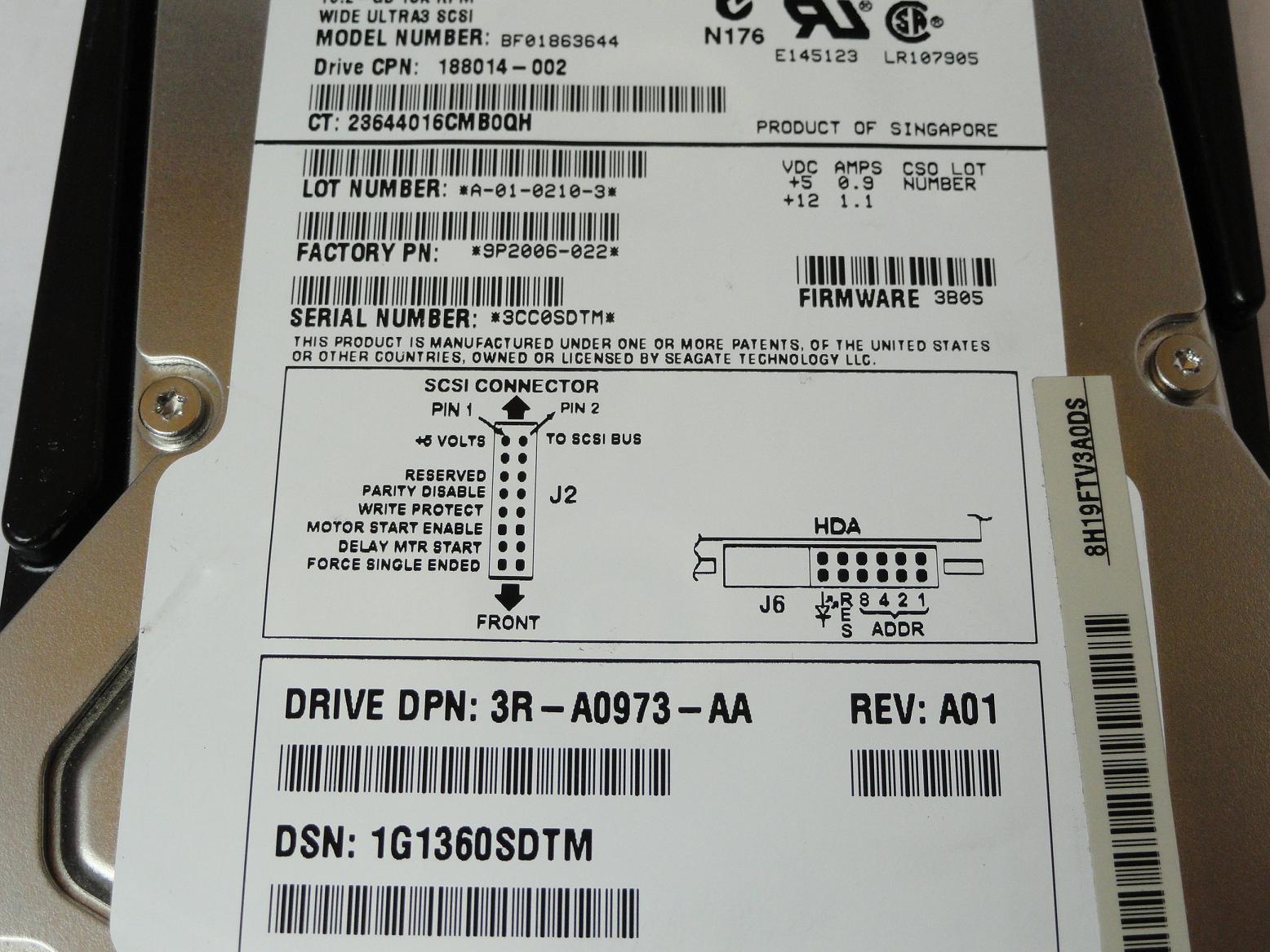 PR23000_9P2006-022_Seagate Compaq 18.2Gb SCSI 80 Pin 15Krpm 3.5in HDD - Image2