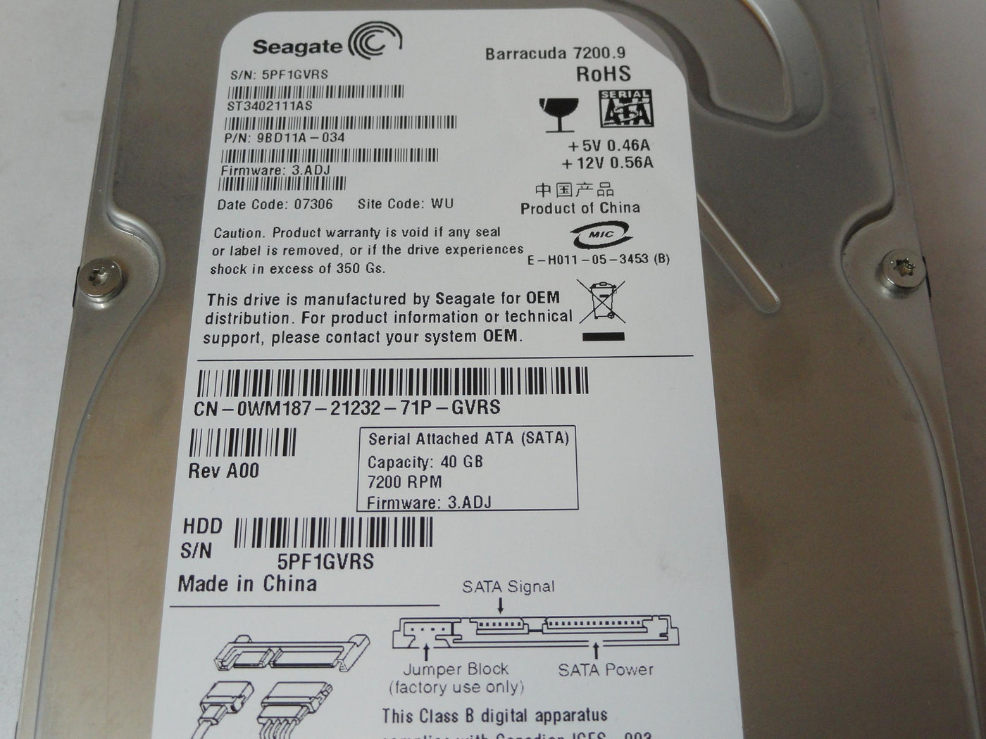 PR22755_9BD11A-034_Seagate Dell 40Gb SATA 7200rpm 3.5in HDD - Image2