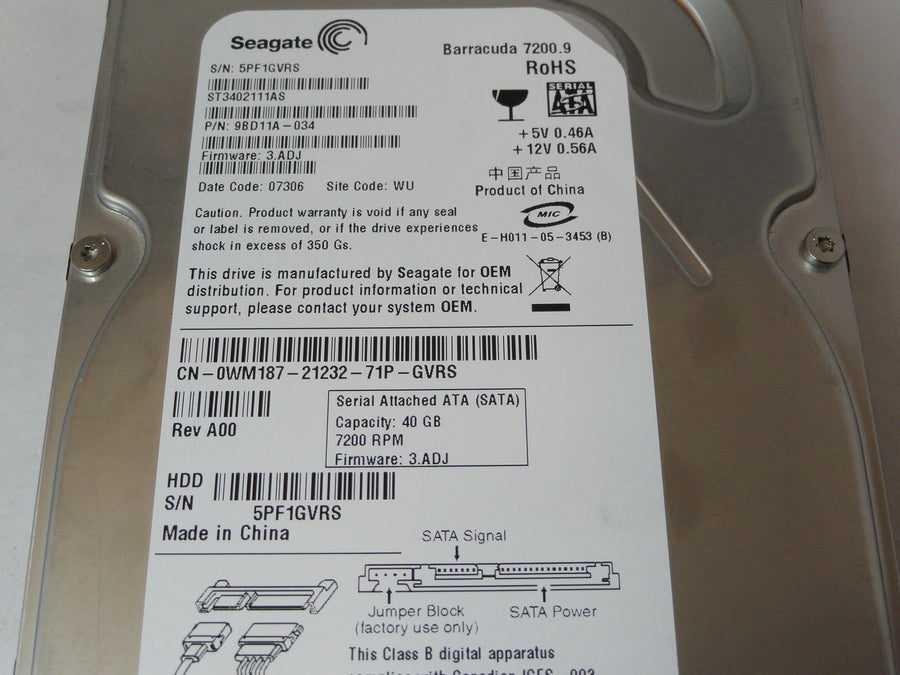 PR22755_9BD11A-034_Seagate Dell 40Gb SATA 7200rpm 3.5in HDD - Image2
