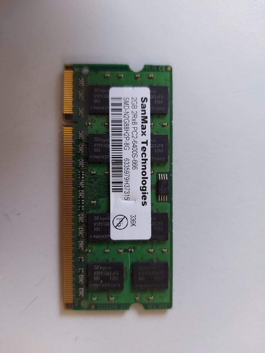 SanMax 2GB 2Rx8 PC2-6400S DDR2 SODIMM Memory Module SMD-N2G88H2P-8G