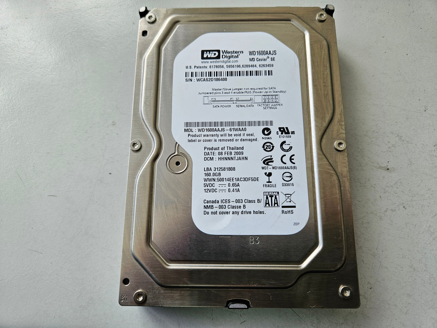 Western Digital 160GB SATA 7200rpm 3.5in HDD ( WD1600AAJS-61WAA0 ) REF