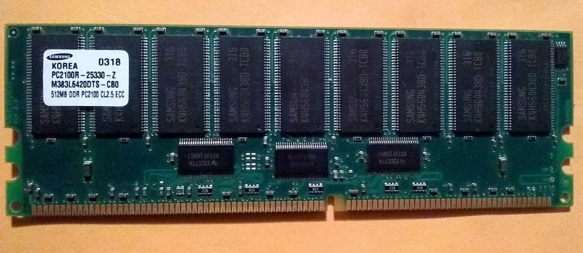 Samsung 256MB DDR PC2100 CL2.5 ECC 184-Pin RDIMM ( M383L3223DTS-CB0 ) REF
