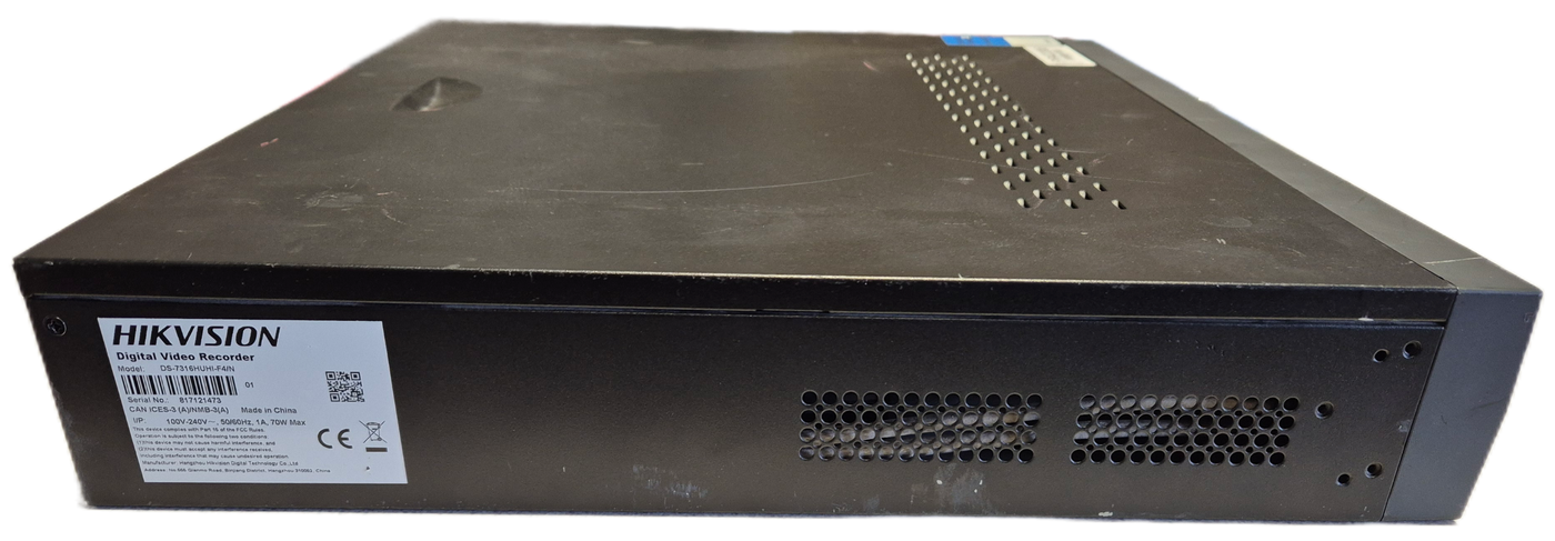 HIKVision 16 Channel Turbo HD DVR - 2x6GB HDD - password reset - DVD require new band ( DS-7316HUHI-F4 ) USED