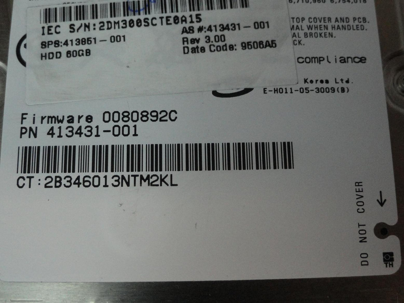 PR24040_CA06672-B25100C1_Fujitsu HP 60GB SATA 5400rpm 2.5in HDD - Image4