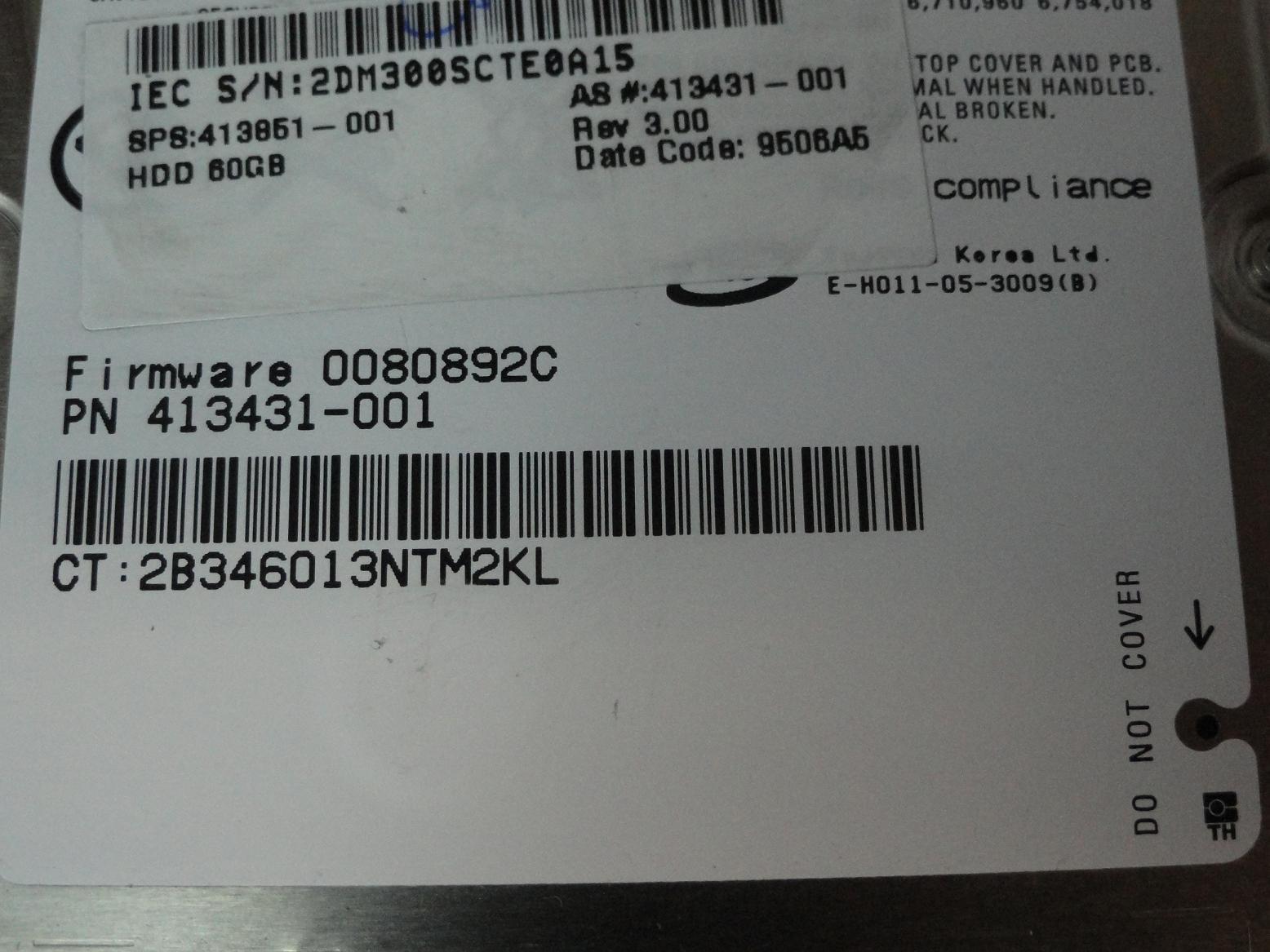 PR24040_CA06672-B25100C1_Fujitsu HP 60GB SATA 5400rpm 2.5in HDD - Image4