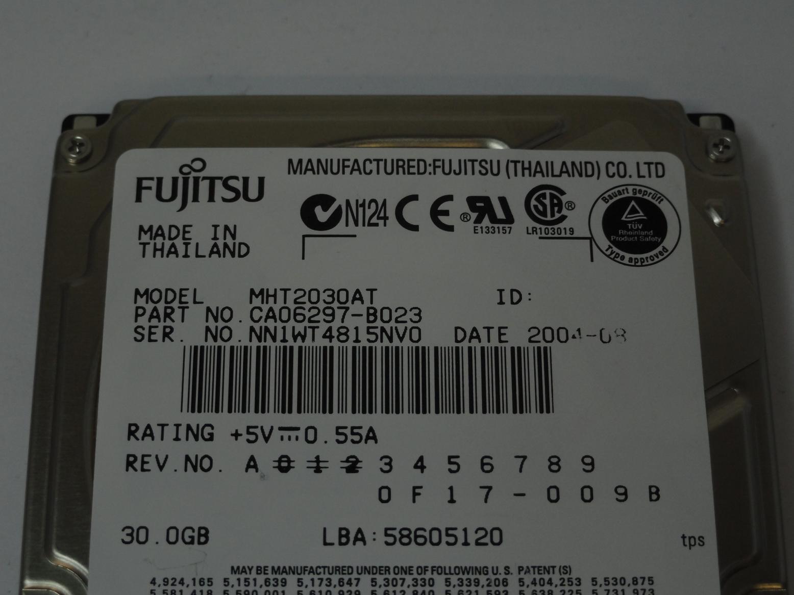 PR15154_CA06297-B023_Fujitsu 30GB IDE 4200rpm 2.5in HDD - Image3