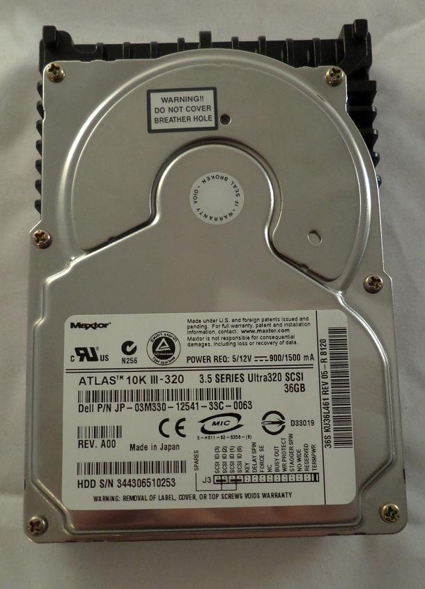Maxtor Dell 36GB SCSI 68 pin 10Krpm 3.5in HDD ( KU36L461 03M330 ) USED