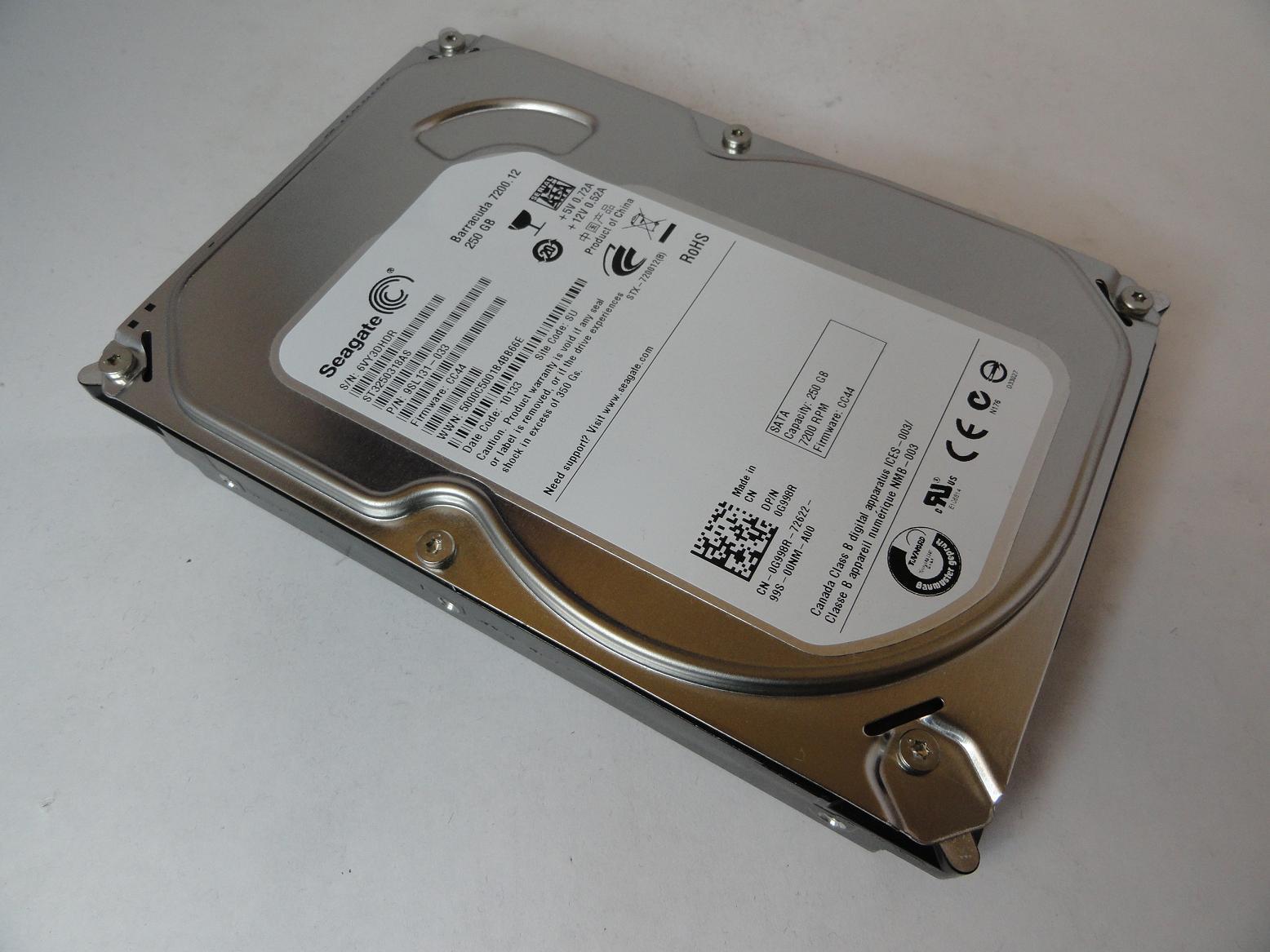 9SL131-033 - Seagate Dell 250GB SATA 7200rpm 3.5in Barracuda 7200.12 HDD - Refurbished