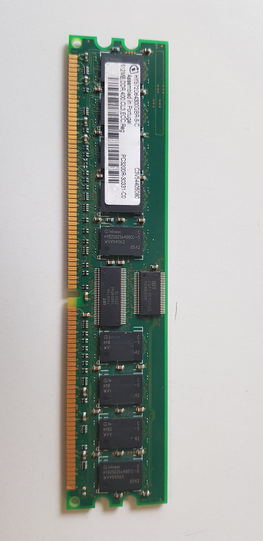 Infineon 512MB PC3200 DDR-400MHz ECC Registered CL3 184-Pin DIMM Memory Module  ( HYS72D64300GBR-5-C)