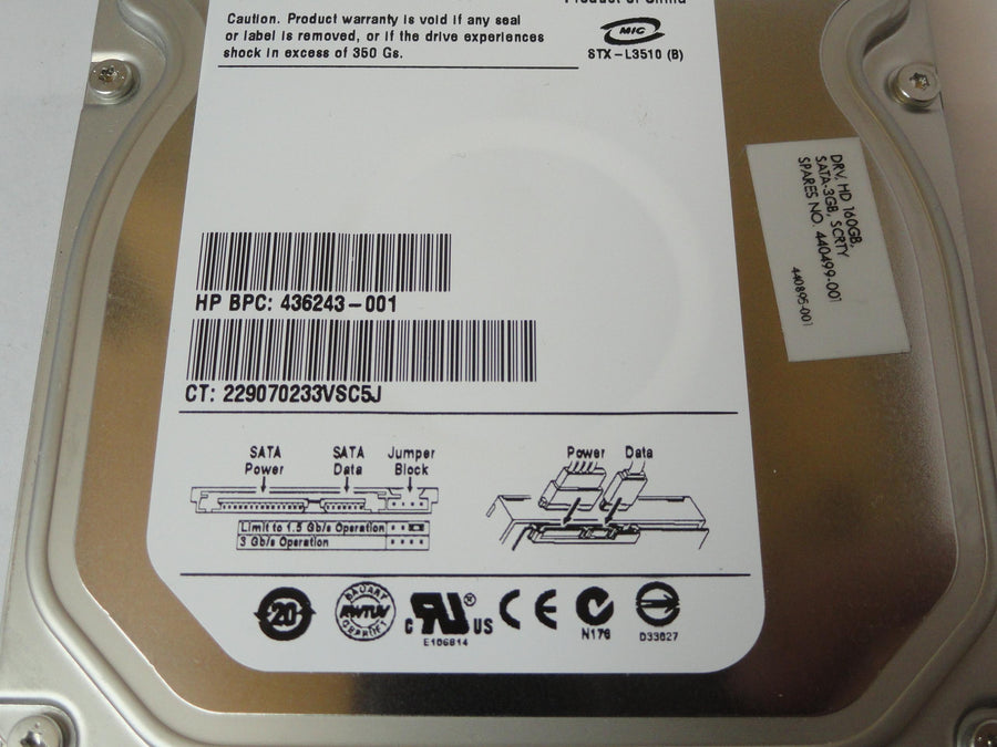 PR21134_9CY132-020_Seagate HP 160Gb SATA 7200rpm 3.5in HDD - Image2