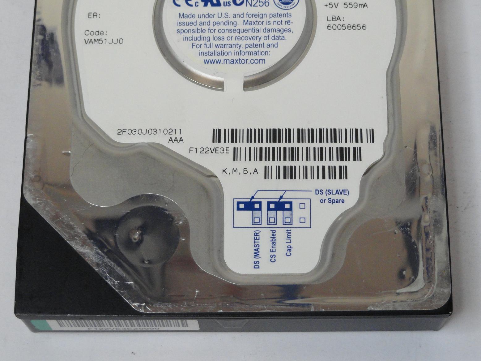2F030J0 - MAXTOR 30GB IDE HDD 5400rpm 3.5" - USED
