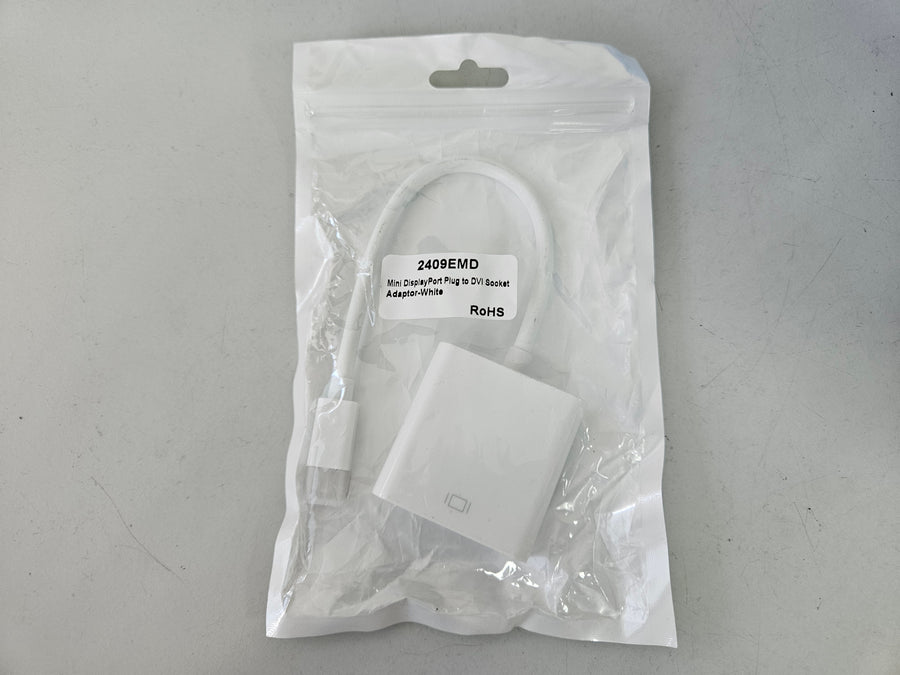 Videk Mini DisplayPort Plug to DVI Socket Adaptor - White ( 2409EMD ) NEW
