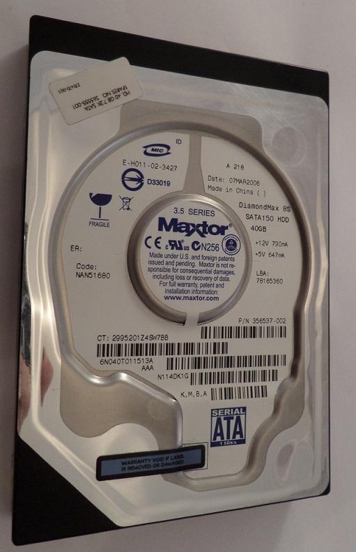 PR03698_6N040T0_Maxtor Compaq 40Gb SATA 7200rpm 3.5in HDD - Image4