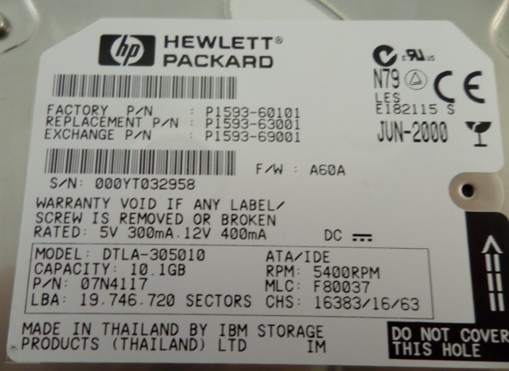 PR02597_07N4117_HP IBM 10.1Gb IDE 5400rpm 3.5in HDD - Image2
