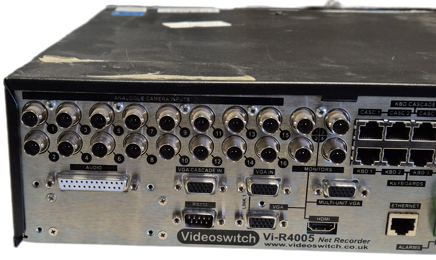 VideoSwitch Vi-R4000 16 Camera 1TB Net Recorder CCTV DVR - Missing key to drive caddy - password reset ( Vi-R4005T1 ) USED