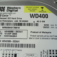 WD400BB-00CAA1 - Western Digital 40Gb IDE 7200rpm 3.5in HDD - Refurbished