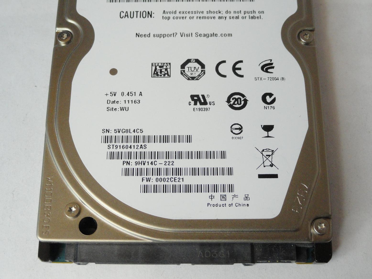 PR06143_9HV14C-222_Seagate 160GB SATA 7200rpm 2.5in  HDD - Image3