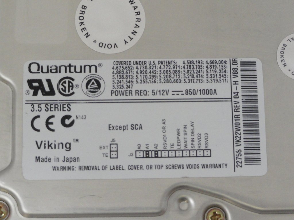 MC5951_VK22W01R_Quantum 2.2GB SCSI 68 Pin 3.5" 5400Rpm HDD - Image2