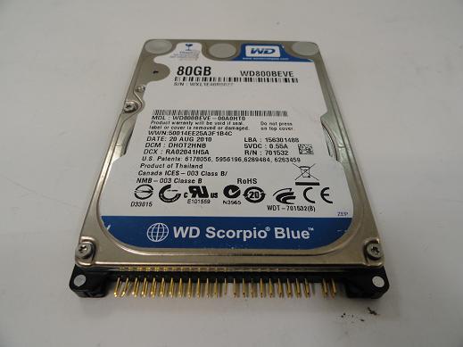 PR02854_WD800BEVE-22UYT0_Western Digital 80Gb IDE 5400rpm 2.5in HDD - Image2