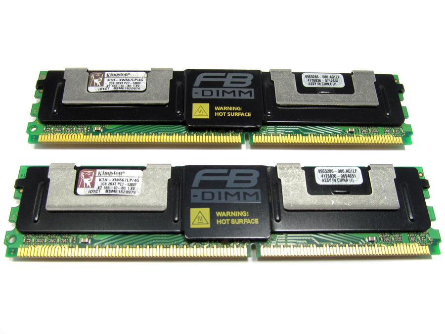 Kingston 4GB Kit (2 X 2GB) PC2-5300 DDR2-667MHz ECC Fully Buffered CL5 240-Pin DIMM ( KTH-XW667LP/4G 9965286-070 ) REF