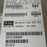 Fujitsu Sun 36GB SCSI 80 Pin 10Krpm 3.5in HDD ( CA06200-B10400VU MAP3367NC 390-0156-03 ) REF